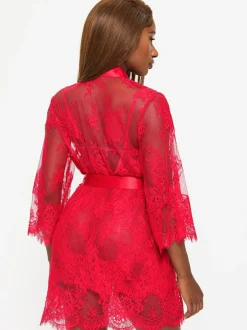 Ann Summers Availing All Over Lace Robe Red Outlet