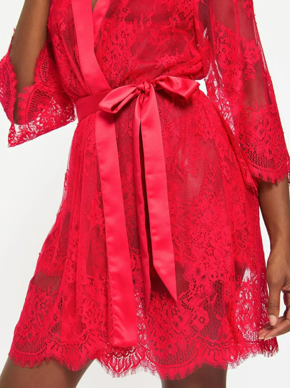 Ann Summers Availing All Over Lace Robe Red Outlet