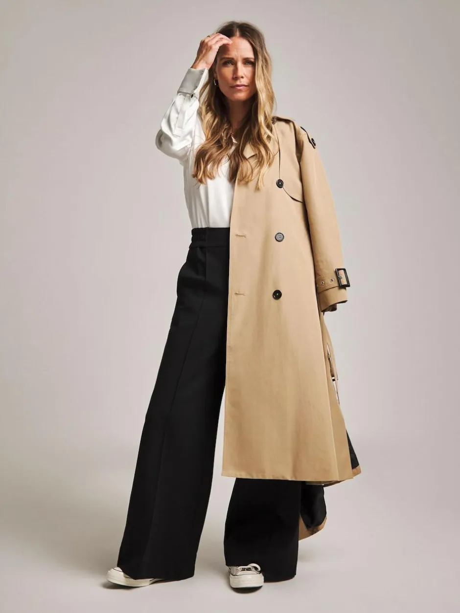 JD Williams Anthology By Premium Ponte Wide Leg Trousers Black Clearance