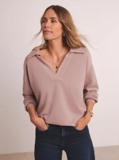 JD Williams Anthology By Pink Premium Ribbed High Collar Modal Sweatshirt New