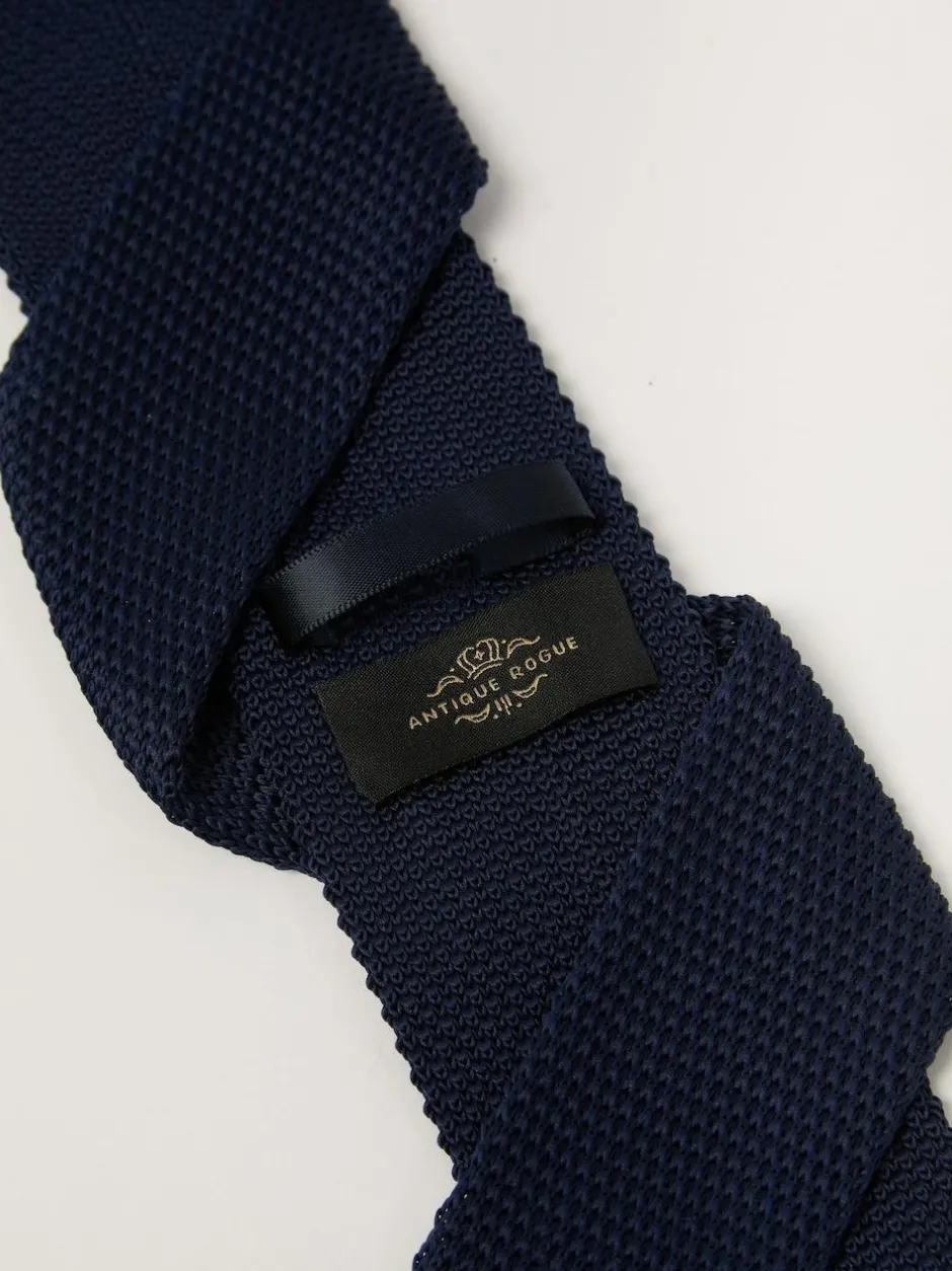 Antique Rogue Blue Knitted Tie New