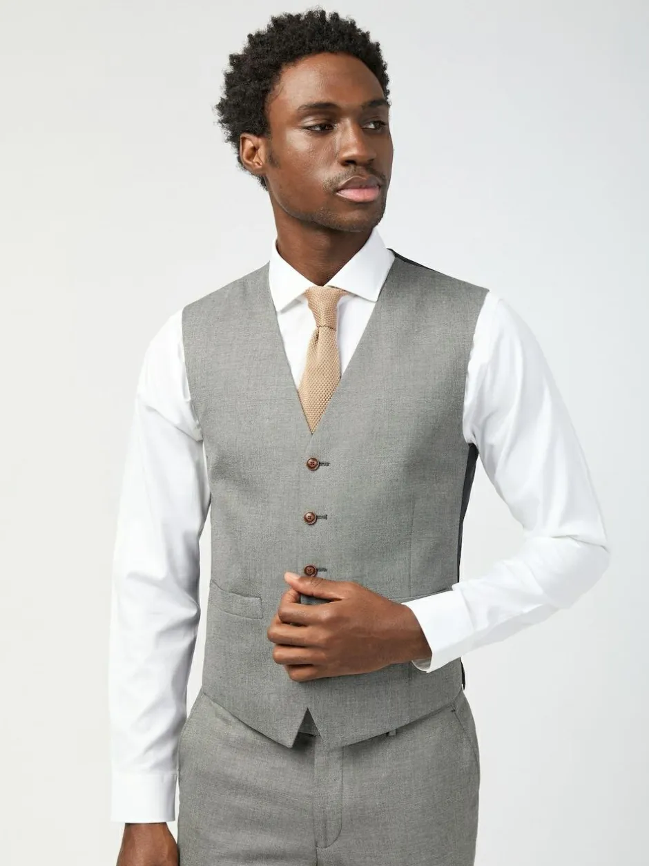 Antique Rogue Grey Blake Texture Waistcoat Online