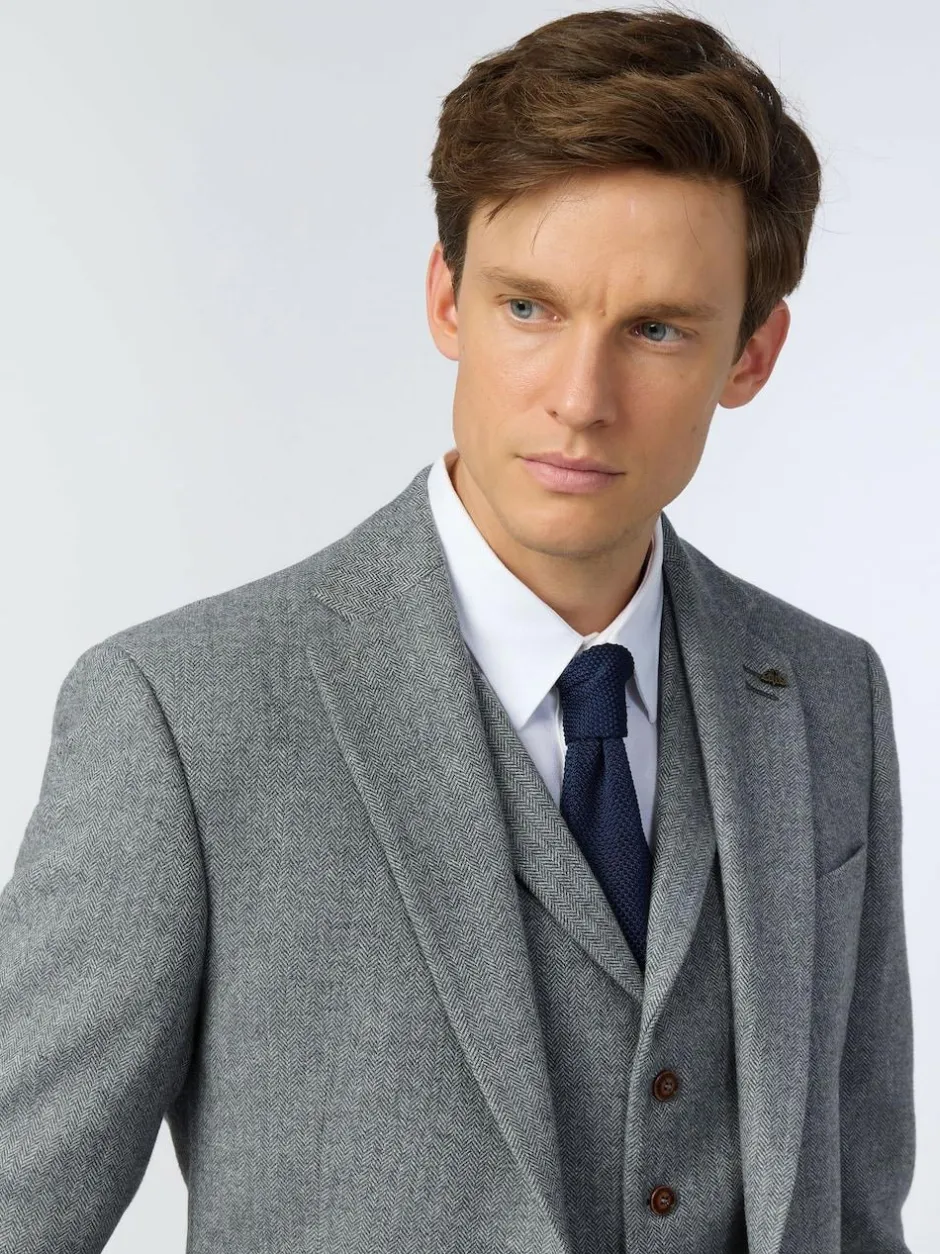 Antique Rogue Grey Herringbone Tweed Jacket