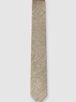 Antique Rogue Natural Plain Linen Blend Tie Online