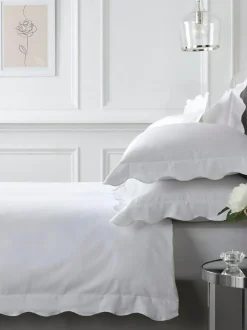 Appletree White Scallop Edge 200 Thread Count 100% Cotton Duvet Cover Set Online