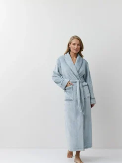 Aruelle Blue Pin Stripe Lea Long Robe Clearance