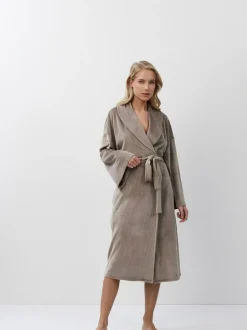 Aruelle Brown Capucine Mid Length Robe Outlet