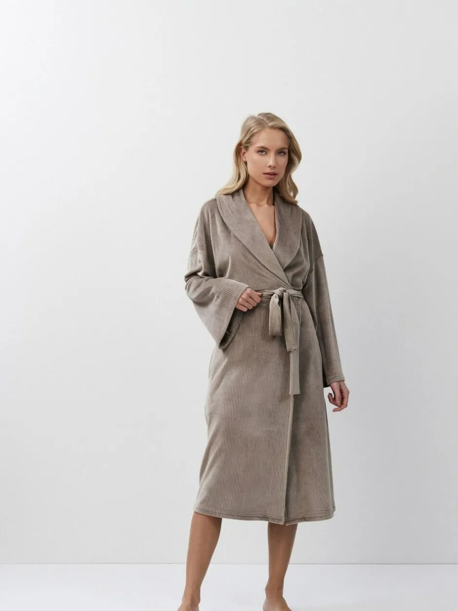 Aruelle Brown Capucine Mid Length Robe Outlet