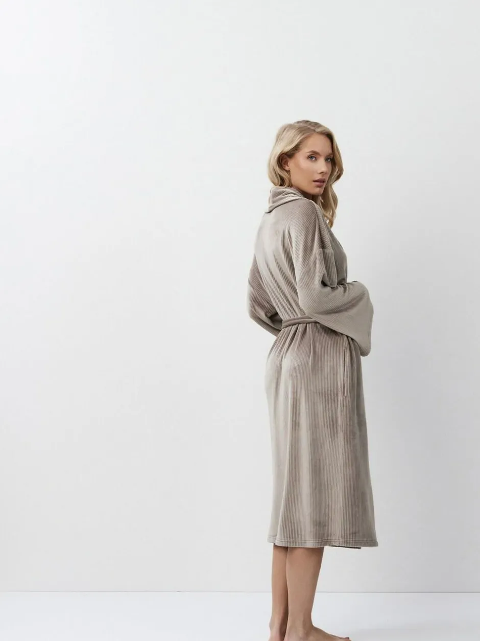 Aruelle Brown Capucine Mid Length Robe Outlet