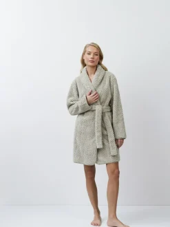 Aruelle Ela Luxury Mid Length Chevron Design Cream Robe Discount