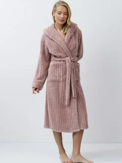 Aruelle Martha Pink Luxury Ribbed Mid-Length Dressing Gown Discount