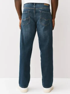 Next Ash Blue Relaxed Fit Comfort Stretch Jeans New