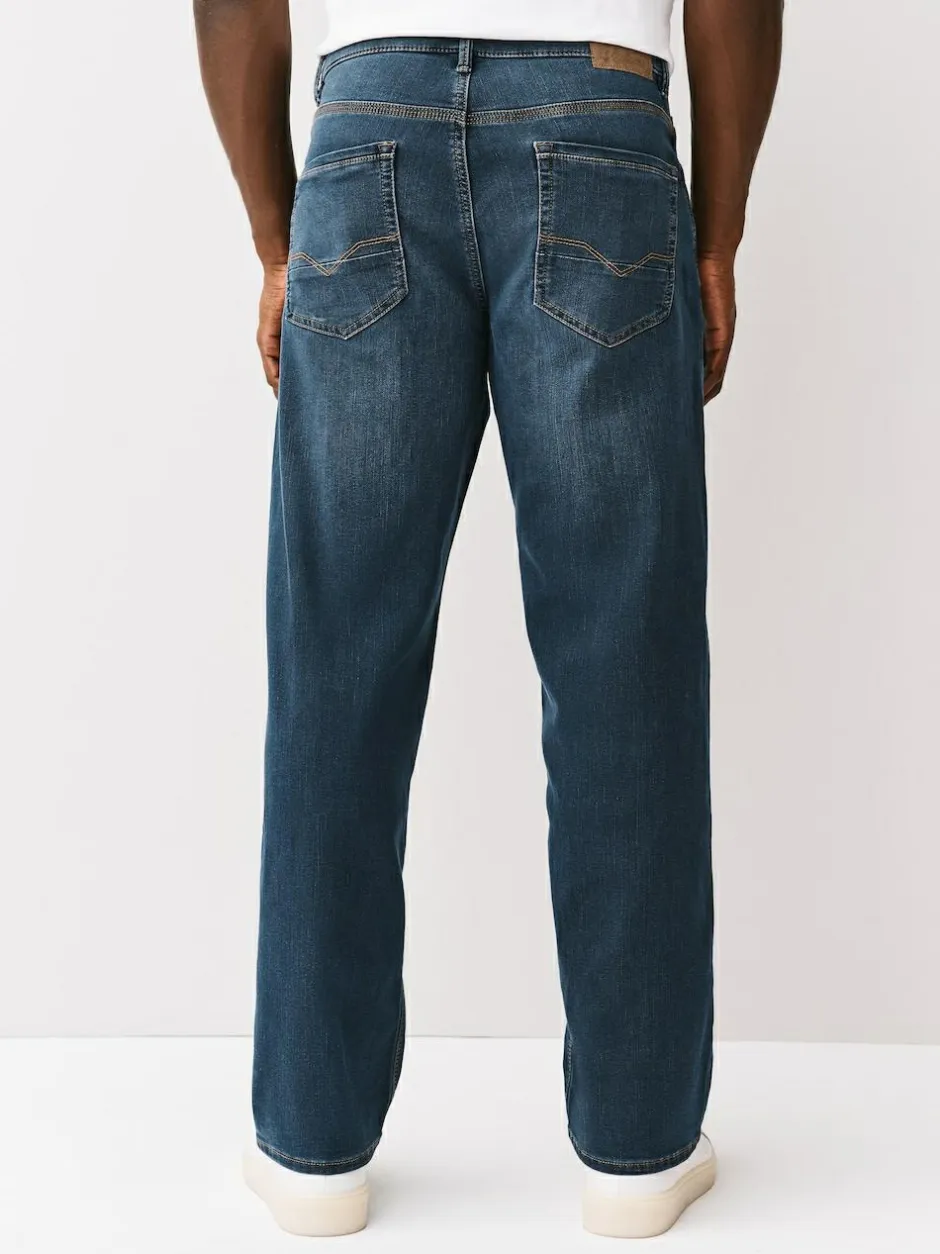 Next Ash Blue Relaxed Fit Comfort Stretch Jeans New