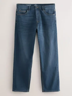 Next Ash Blue Relaxed Fit Comfort Stretch Jeans New