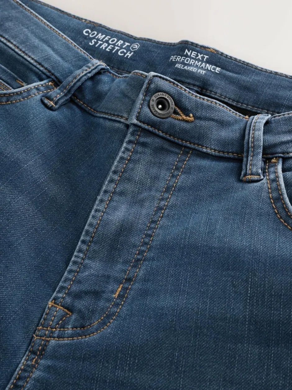 Next Ash Blue Relaxed Fit Comfort Stretch Jeans New