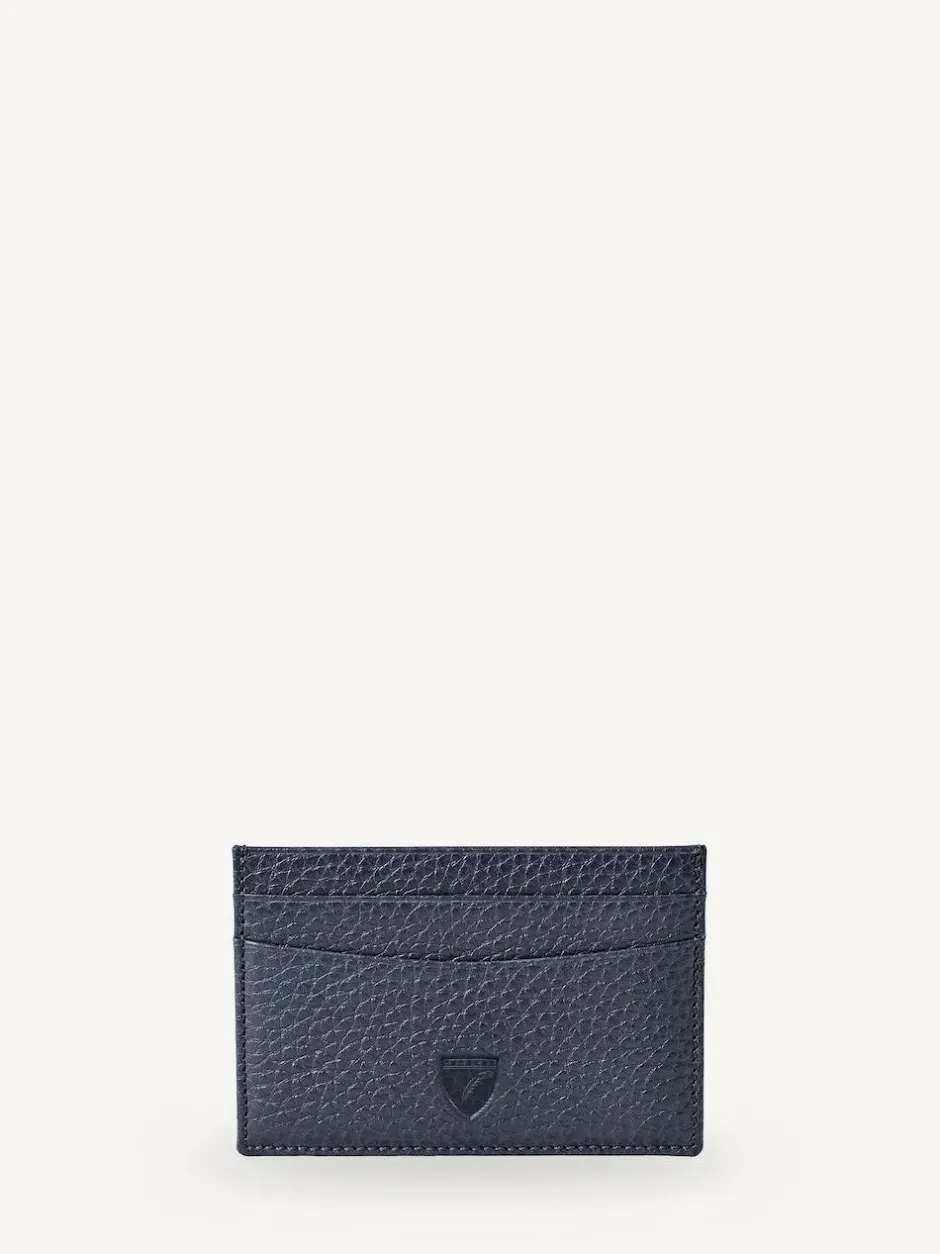 Aspinal of London Slim Credit Card Case Grain Leather Blue Sale
