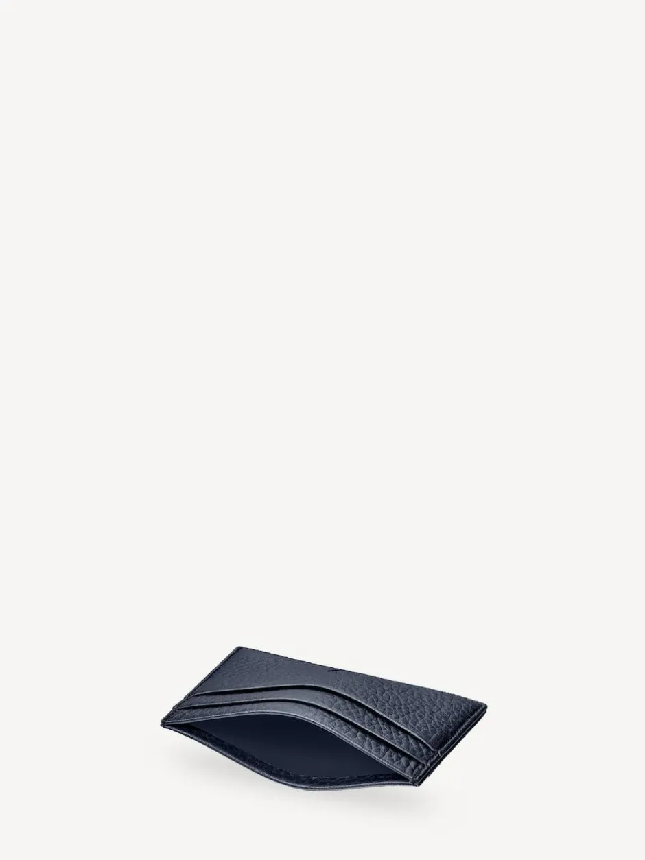 Aspinal of London Slim Credit Card Case Grain Leather Blue Sale