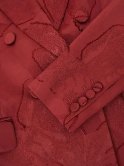 Reiss Atelier Red Ottelie Atelier Jacquard Double-Breasted Blazer Hot