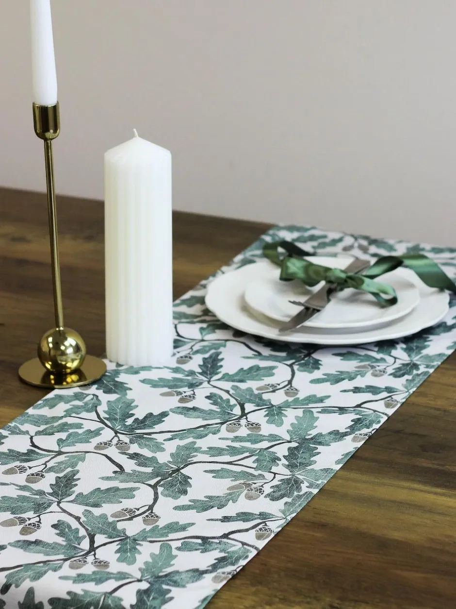 Avalon Home Green Oak 100% Cotton Table Runner Online