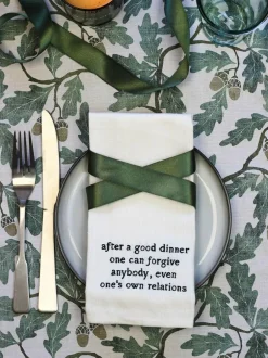 Avalon Home Set of 4 White Literary Collection Napkins 100% Cotton Gift Box Online