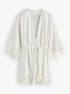 B by Ted Baker Ecru Satin Lace Bridal Robe