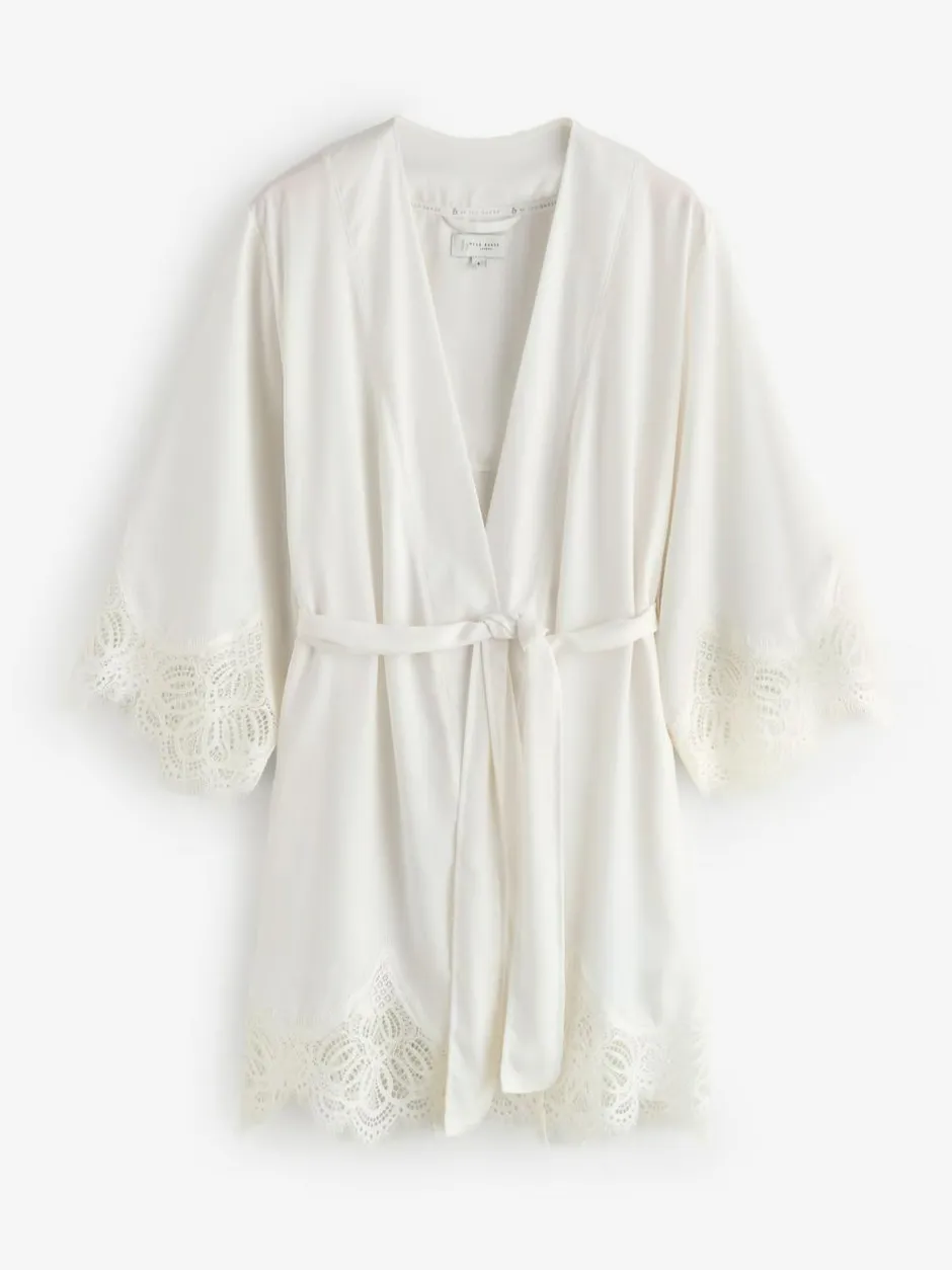 B by Ted Baker Ecru Satin Lace Bridal Robe