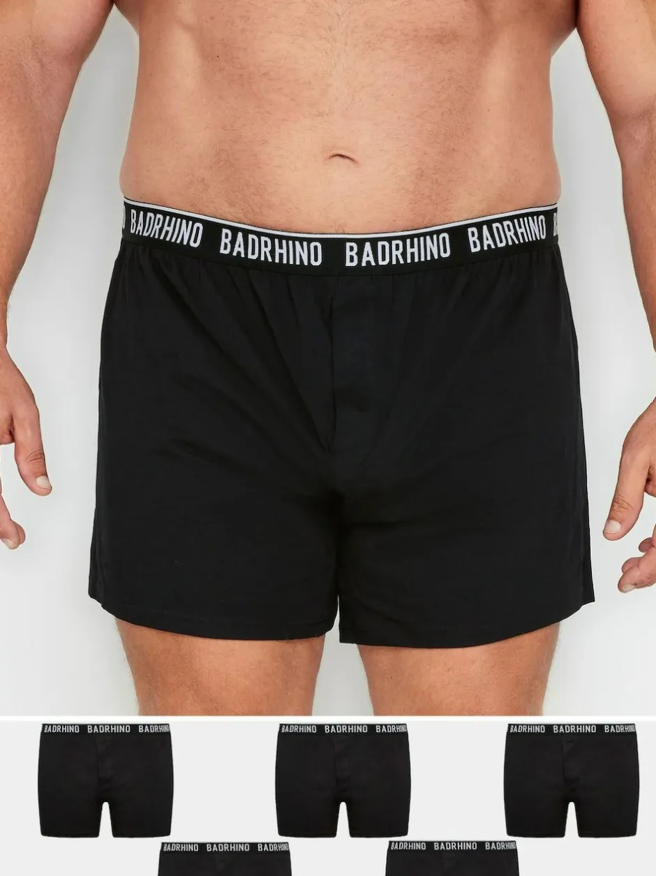 BadRhino Big & Tall Boxers 5 Packs Black