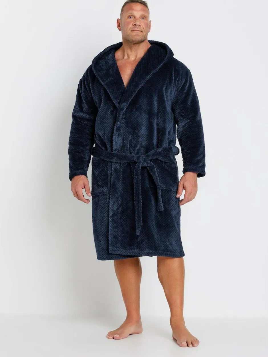 BadRhino Big & Tall Blue Honeycomb Hooded Robe Hot