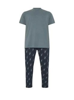BadRhino Big & Tall Blue Stag Pyjamas Set New