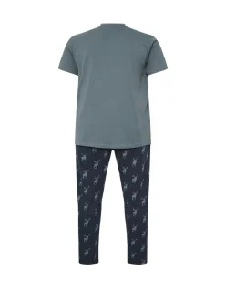 BadRhino Big & Tall Blue Stag Pyjamas Set New