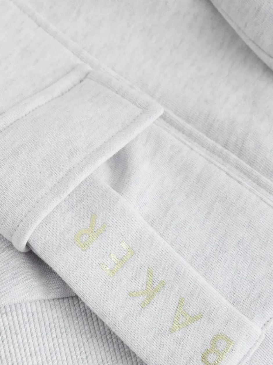 Baker by Ted Baker 2 Piece Grey Marl Graphic Hoodie & Cargo Joggers Set New