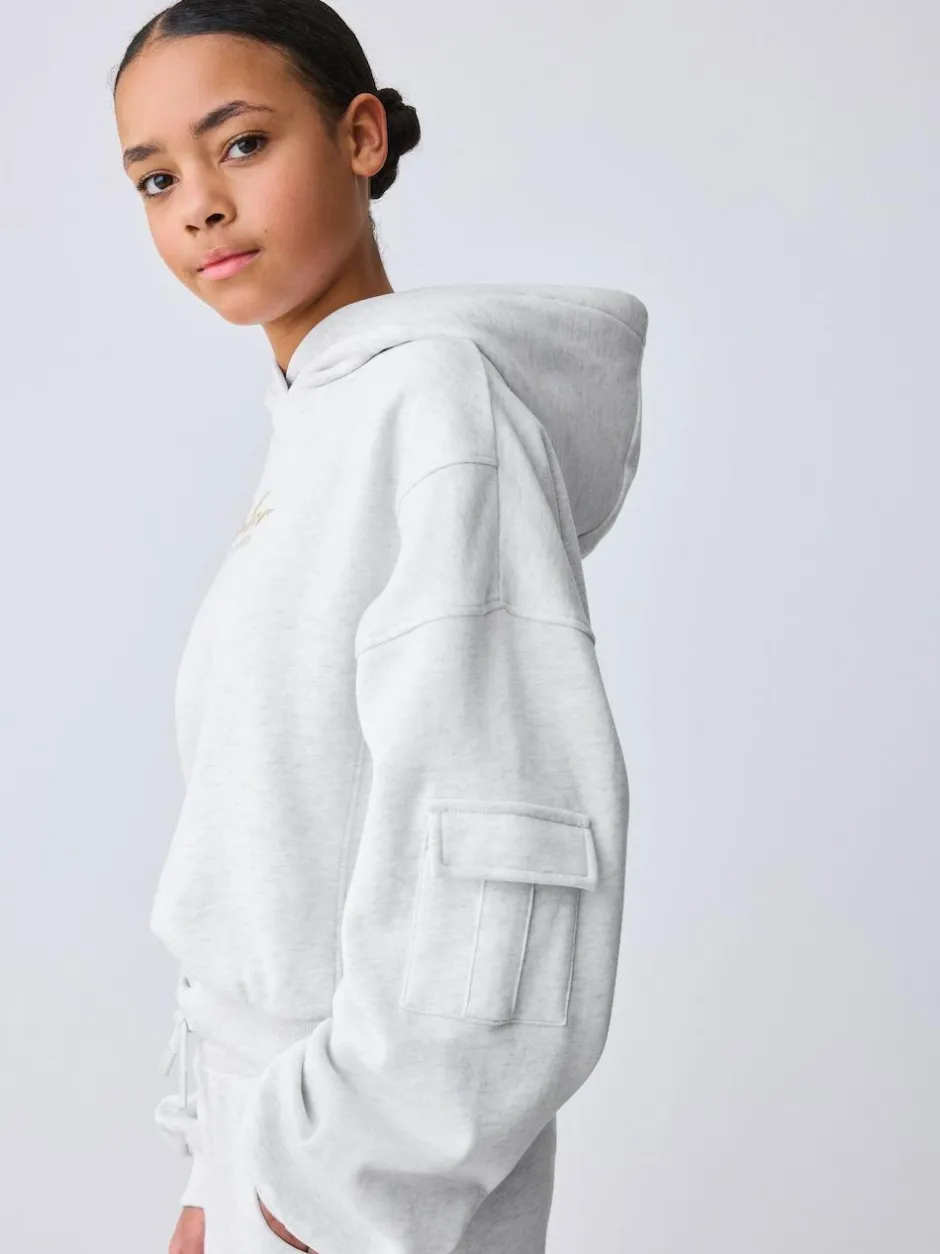 Baker by Ted Baker 2 Piece Grey Marl Graphic Hoodie & Cargo Joggers Set New