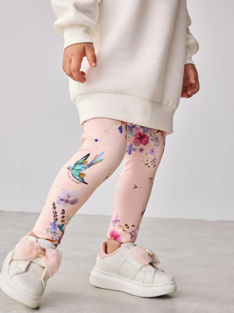 Baker by Ted Baker 2 Piece Longline Bow Sweat and Floral Leggings Set Pink Outlet