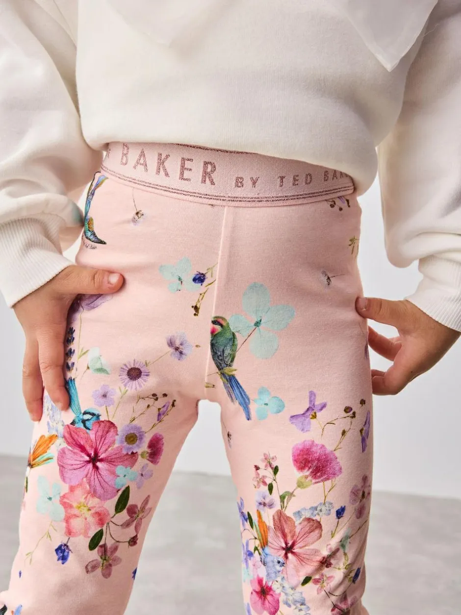 Baker by Ted Baker 2 Piece Longline Bow Sweat and Floral Leggings Set Pink Outlet