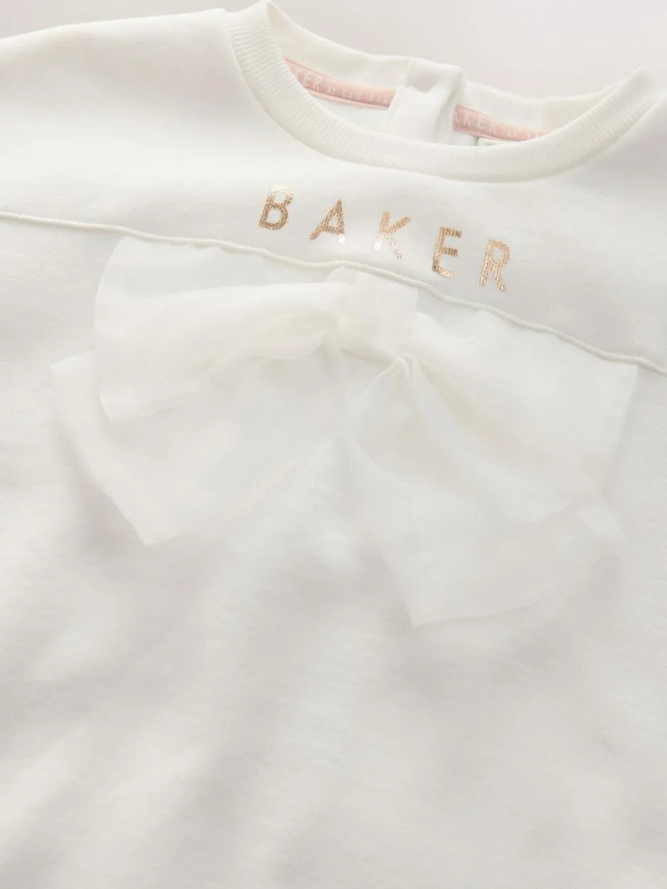 Baker by Ted Baker 2 Piece Longline Bow Sweat and Floral Leggings Set Pink Outlet