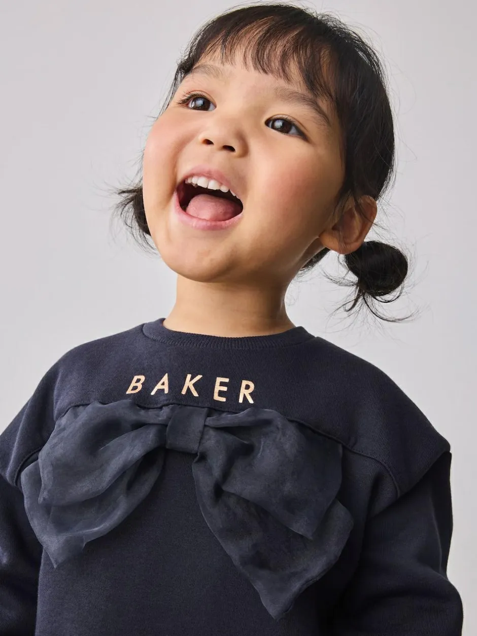 Baker by Ted Baker 2 Piece Longline Bow Sweat and Floral Leggings Set Navy Best