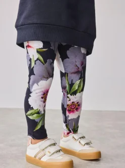 Baker by Ted Baker 2 Piece Longline Bow Sweat and Floral Leggings Set Navy Best