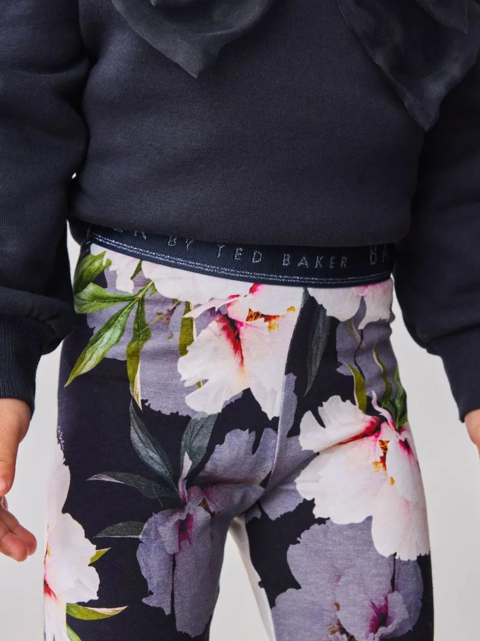 Baker by Ted Baker 2 Piece Longline Bow Sweat and Floral Leggings Set Navy Best