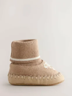Baker by Ted Baker Baby Boys Knitted Booties Stone New