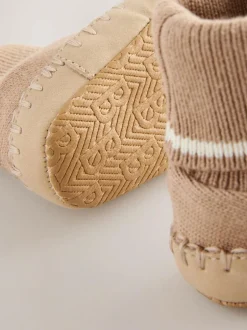Baker by Ted Baker Baby Boys Knitted Booties Stone New