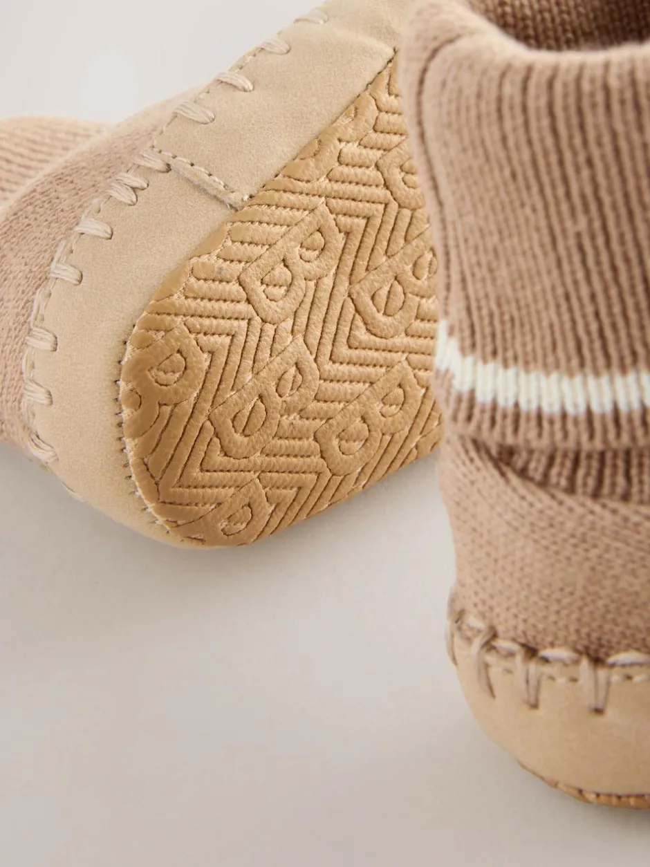 Baker by Ted Baker Baby Boys Knitted Booties Stone New