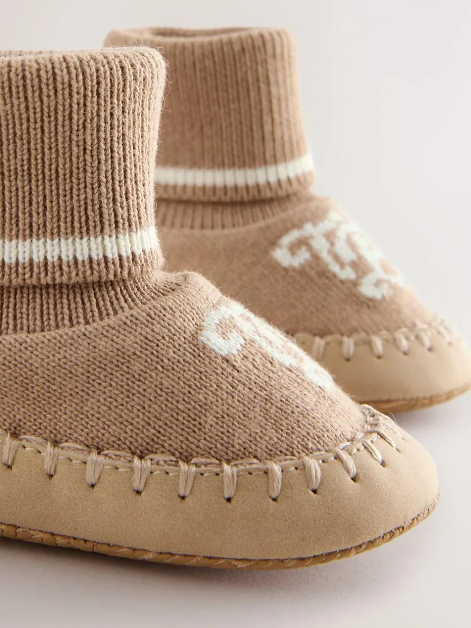 Baker by Ted Baker Baby Boys Knitted Booties Stone New