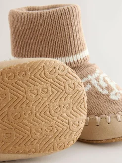 Baker by Ted Baker Baby Boys Knitted Booties Stone New