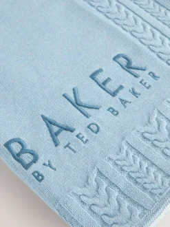 Baker by Ted Baker Baby Boys Blue Cable Knitted Blanket Discount