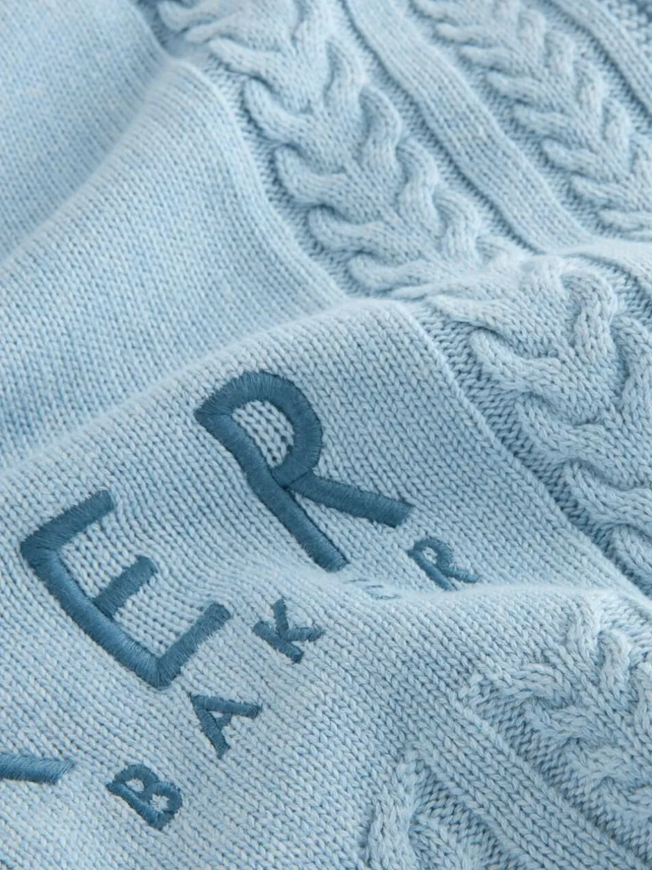 Baker by Ted Baker Baby Boys Blue Cable Knitted Blanket Discount