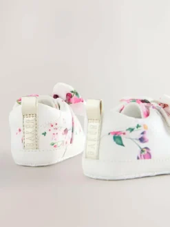 Baker by Ted Baker Baby Girls Organza Bow Padders Trainers White Floral Discount