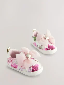 Baker by Ted Baker Baby Girls Organza Bow Padders Trainers Bright Pink/White Discount