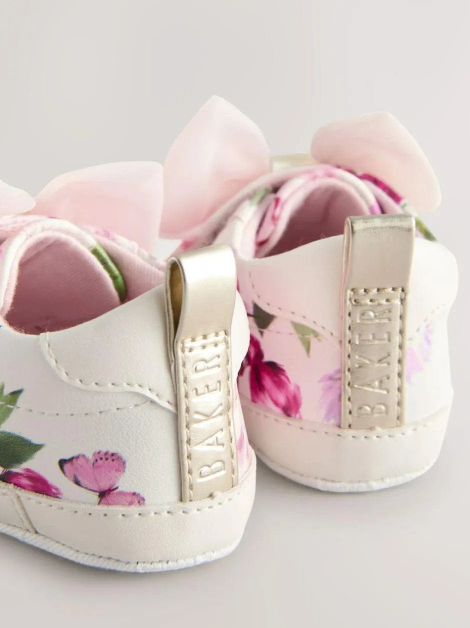 Baker by Ted Baker Baby Girls Organza Bow Padders Trainers Bright Pink/White Discount