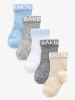 Baker by Ted Baker Baby Socks 5 Pack Multi New