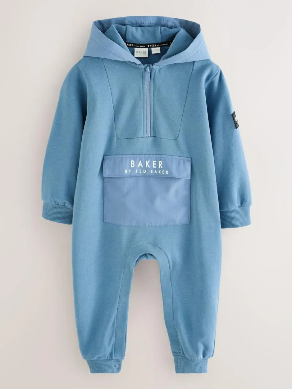Baker by Ted Baker Blue Hooded Romper Outlet